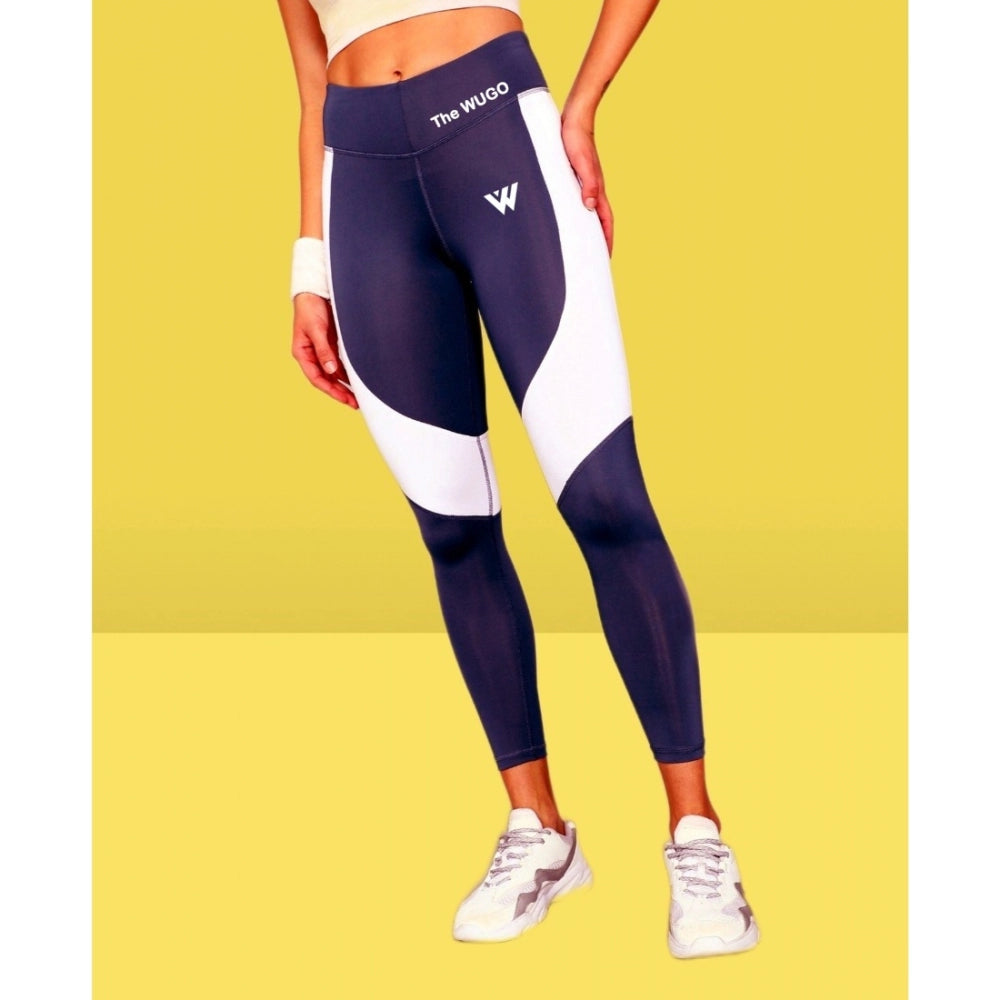 HD Women's Polyster Solid Sport Leggings (Purple)
