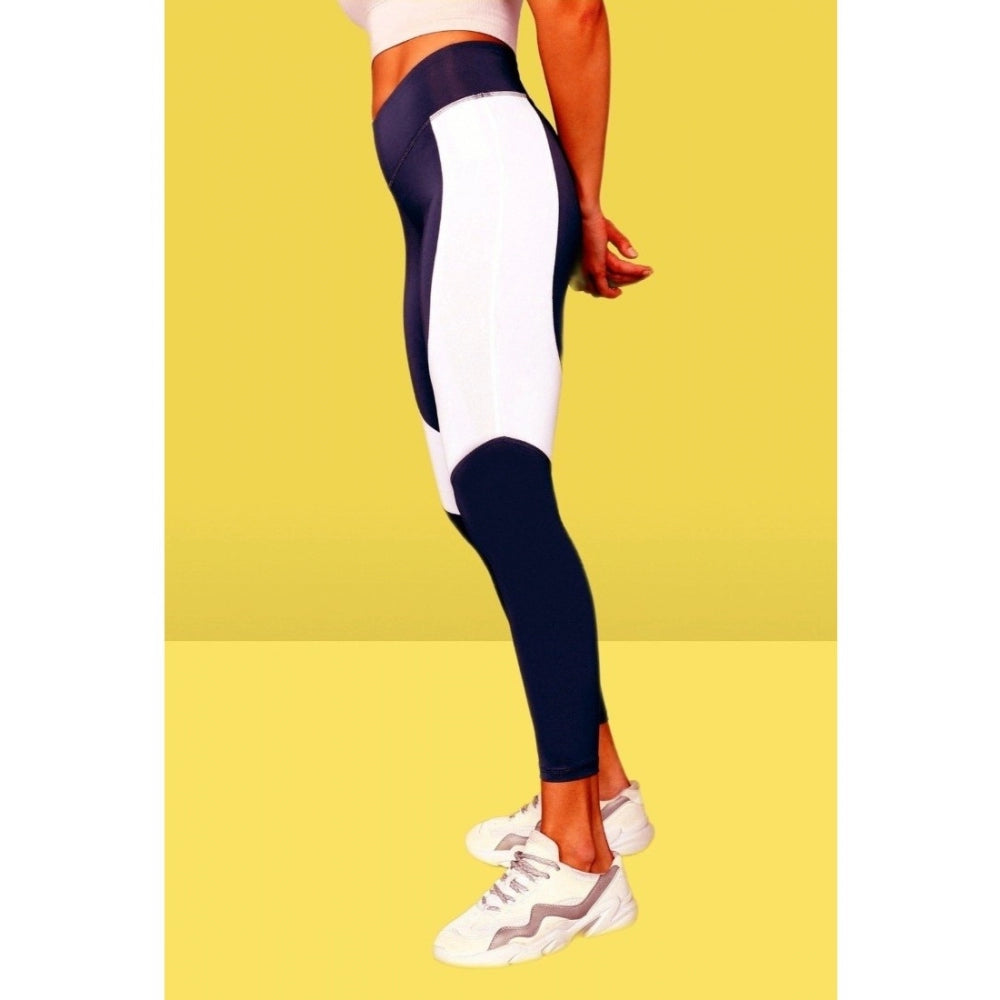 HD Women's Polyster Solid Sport Leggings (Purple)