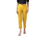 HD Women's Casual Checked Rayon Trouser Pant (Yellow)