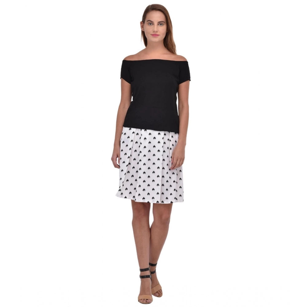 HD Women's Cotton Blend Solid Short Sleeves Dress (Black)
