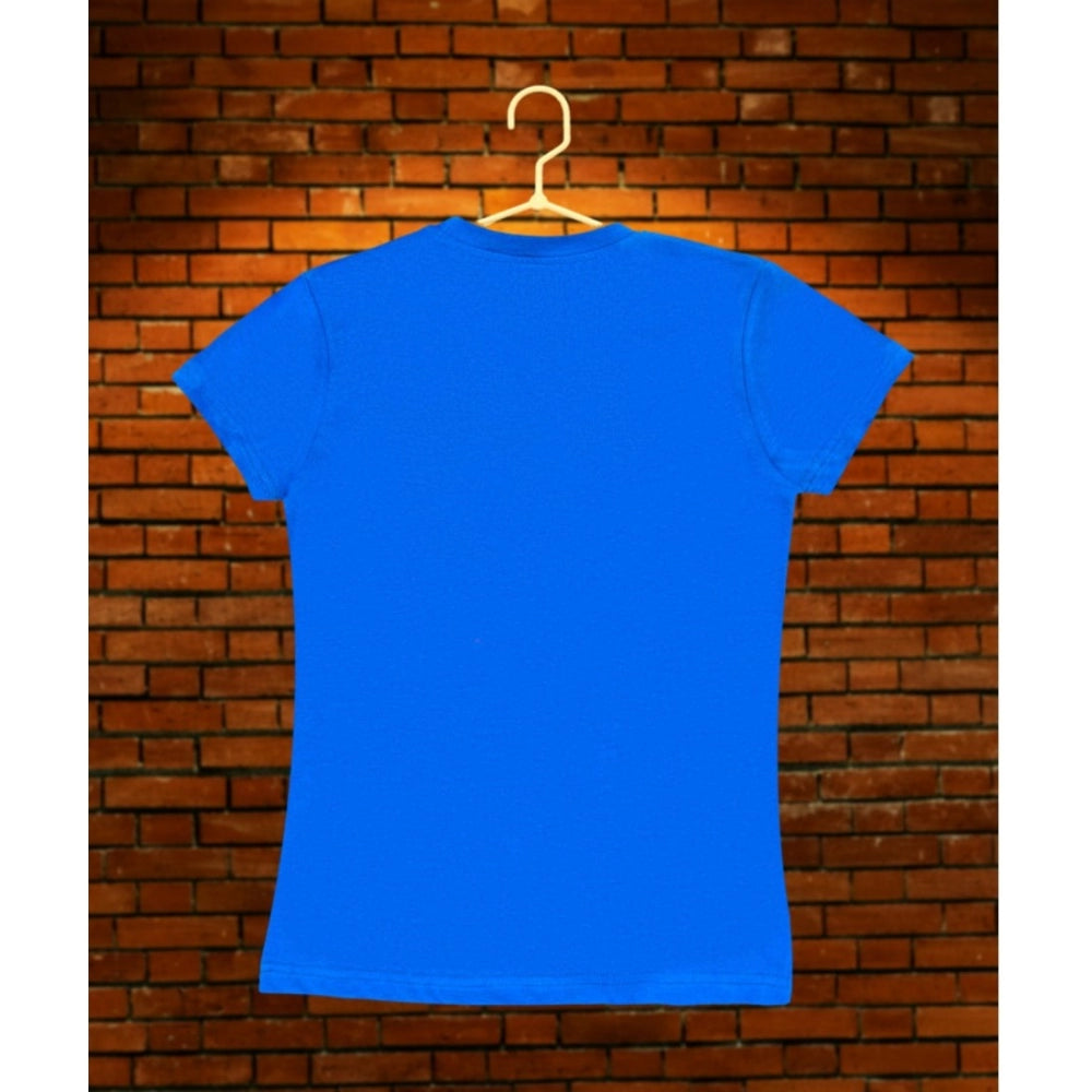 HamariDookan Girl's Casual Short Sleeve Pom Pom Balls Cotton T Shirt (Royal Blue)