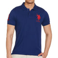 HamariDookan Men's聽Casual Half sleeve Solid聽Cotton Polo Neck T-shirt (Dark Blue)