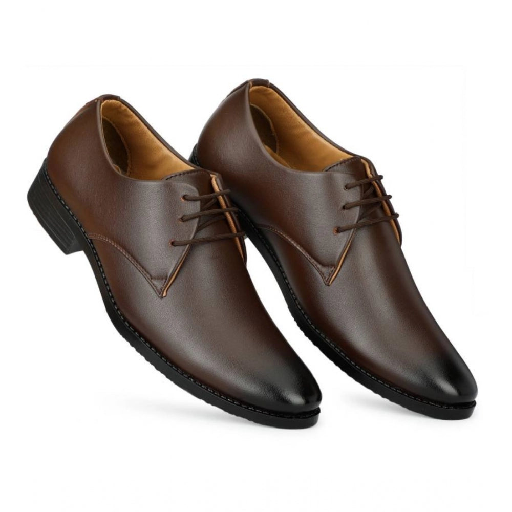 HD Men's Faux Leather Formal Shoes (Brown)