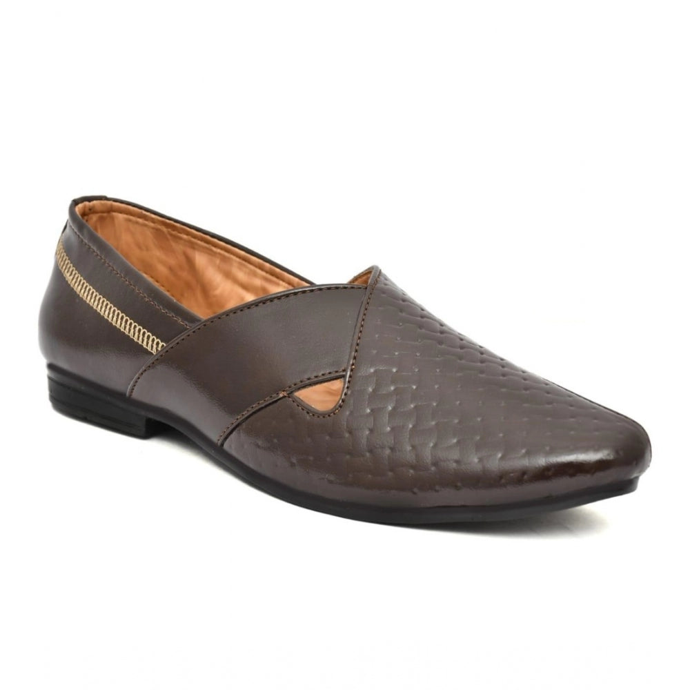 HD Men's Faux Leather Formal Shoes (Brown)