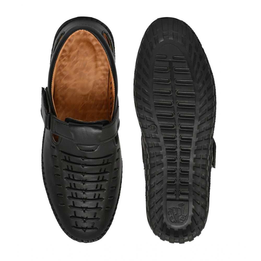 HD Men's Faux Leather Sandal (Black)