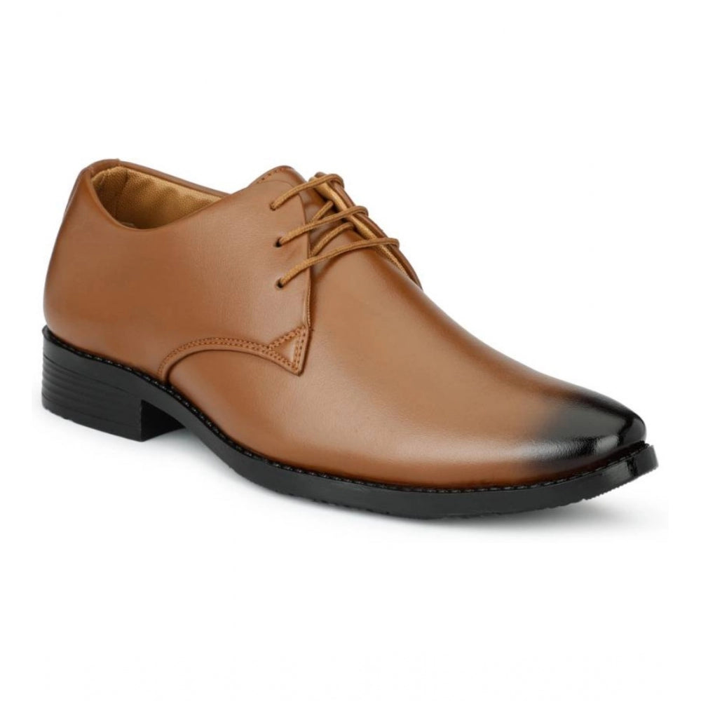 HD Men's Faux Leather Formal Shoes (Tan)