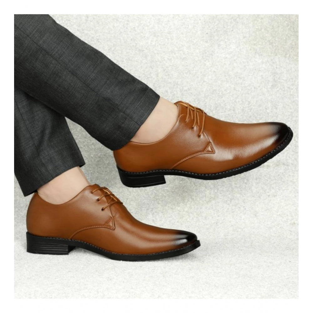 HD Men's Faux Leather Formal Shoes (Tan)