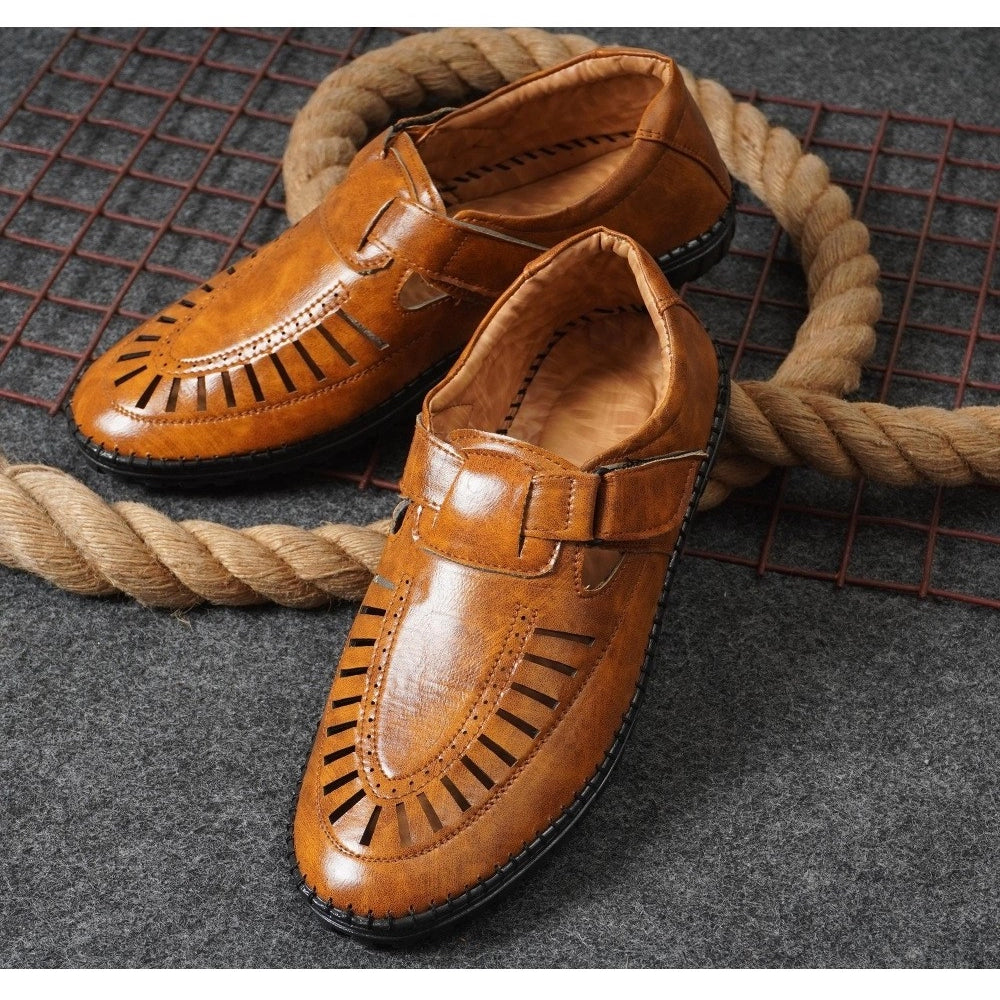 HD Men's Faux Leather Sandal (Tan)