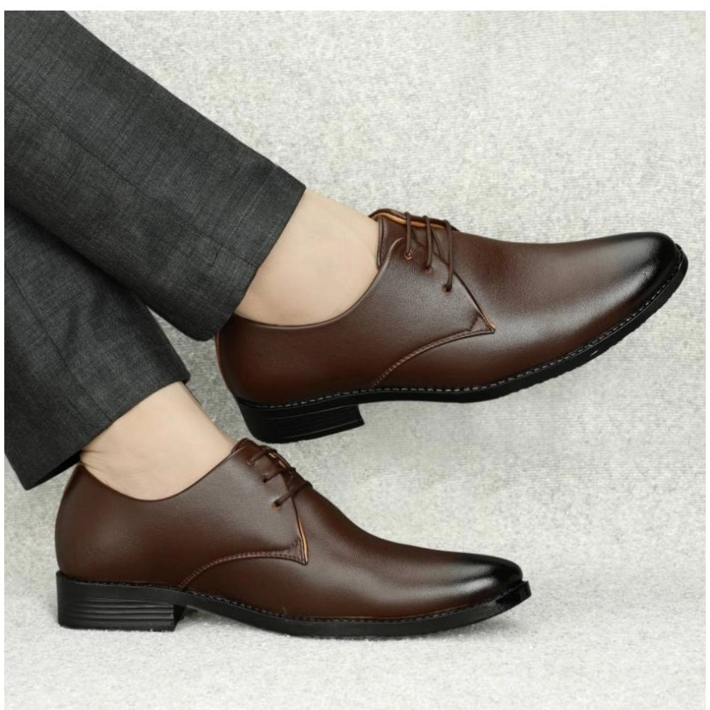 HD Men's Faux Leather Formal Shoes (Brown)