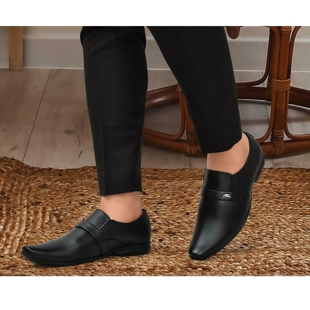 HD Men's Faux Leather Formal Shoes (Black)