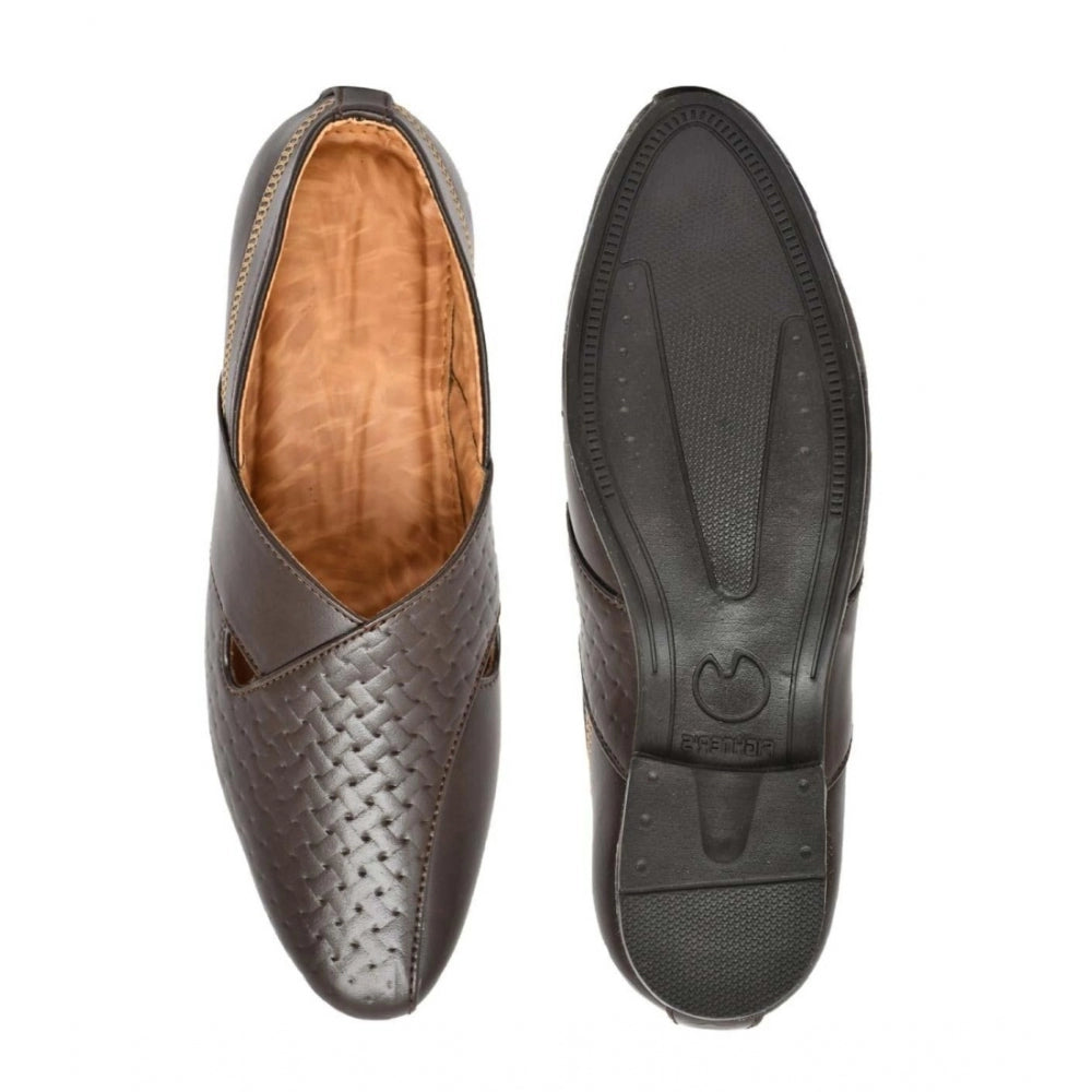HD Men's Faux Leather Formal Shoes (Brown)