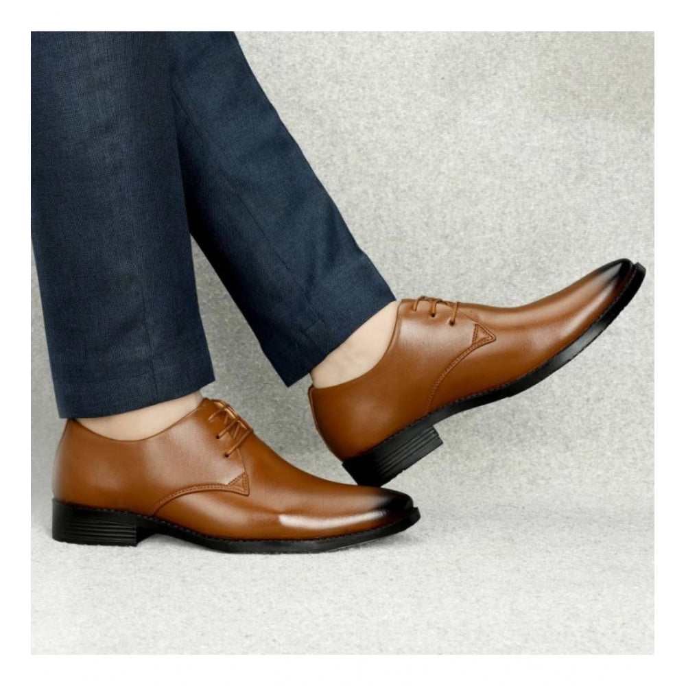HD Men's Faux Leather Formal Shoes (Tan)