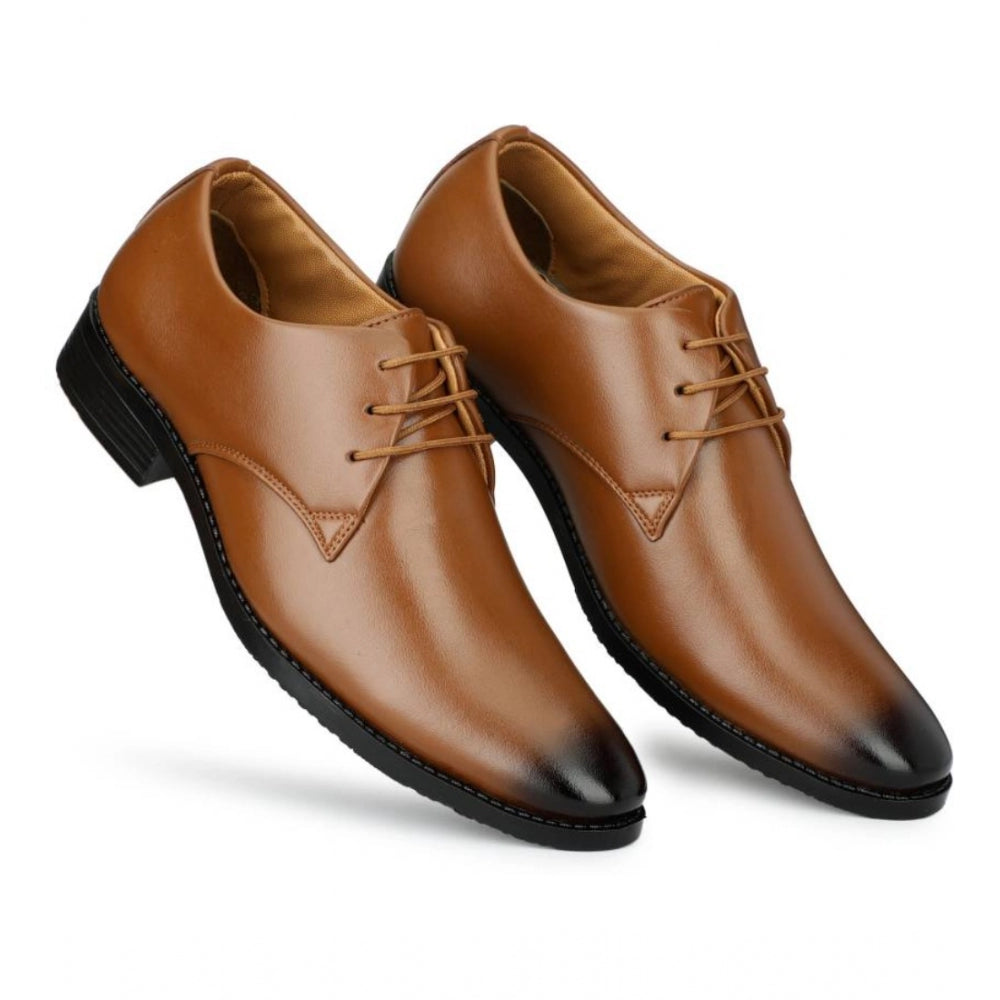 HD Men's Faux Leather Formal Shoes (Tan)