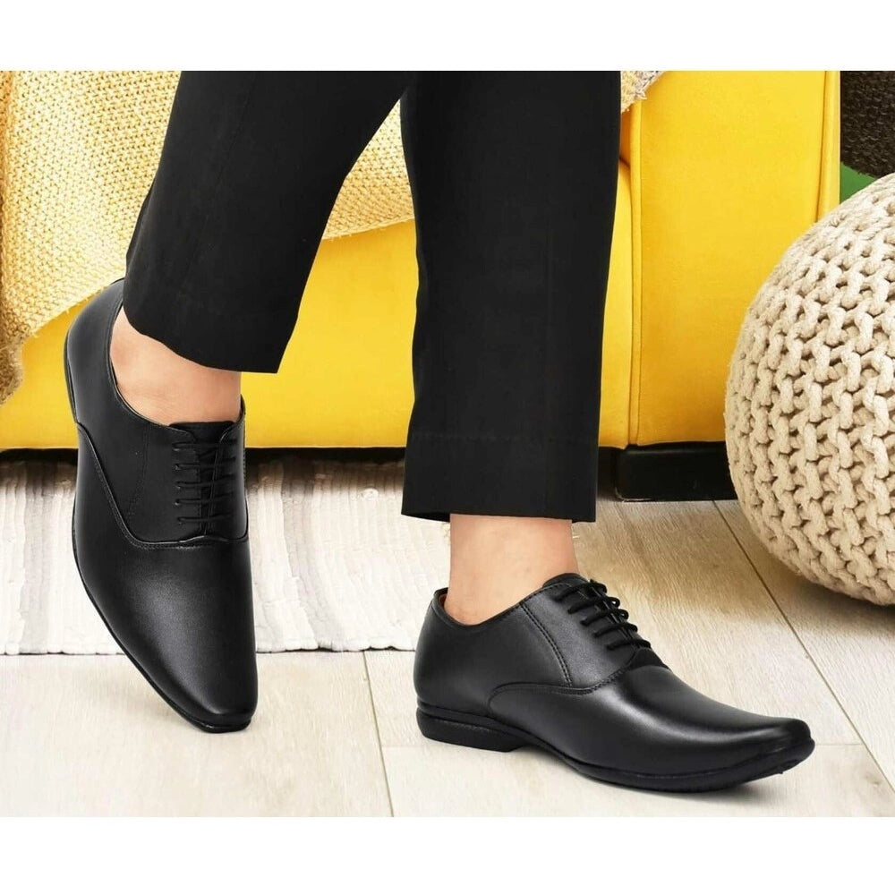 HD Men's Faux Leather Formal Shoes (Black)