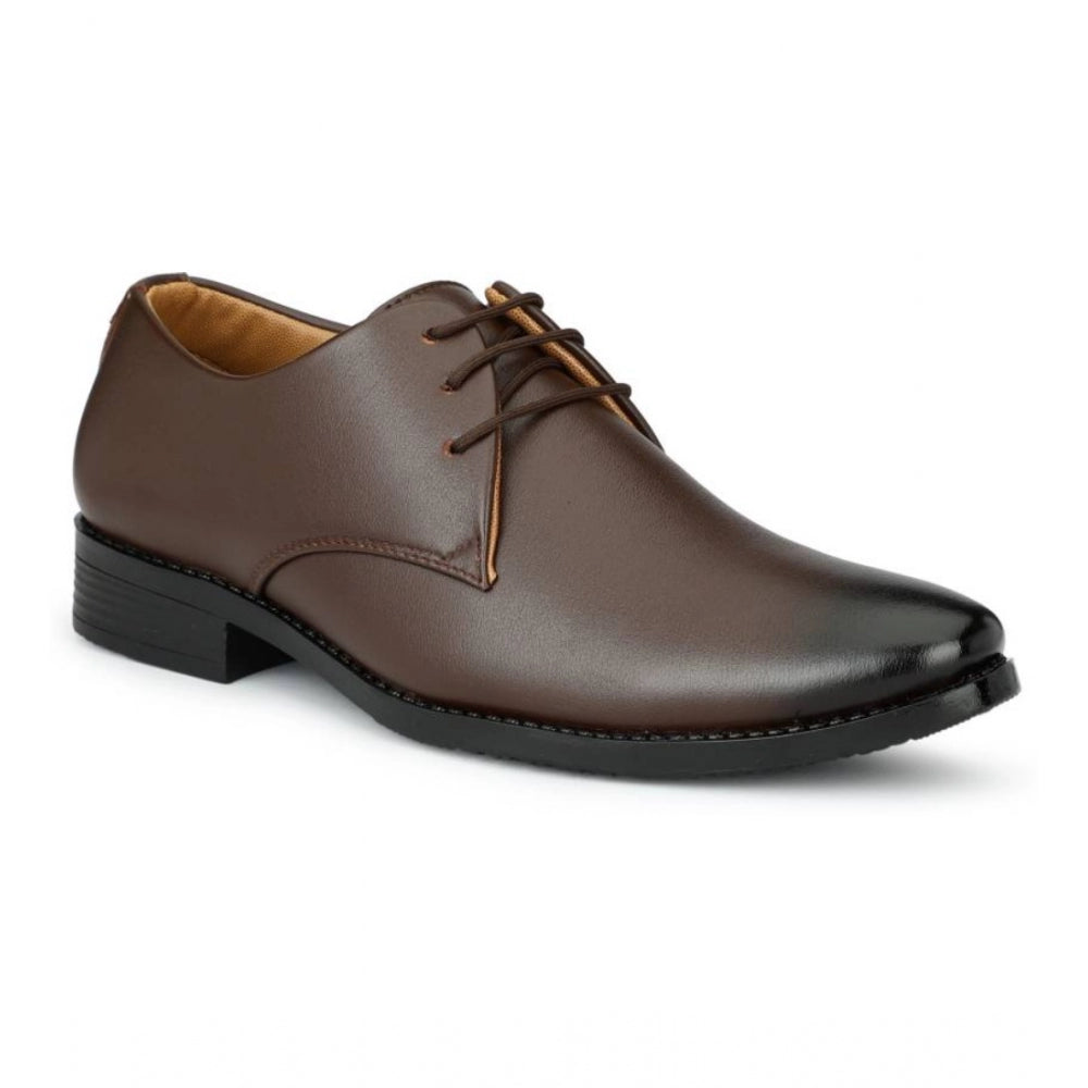 HD Men's Faux Leather Formal Shoes (Brown)
