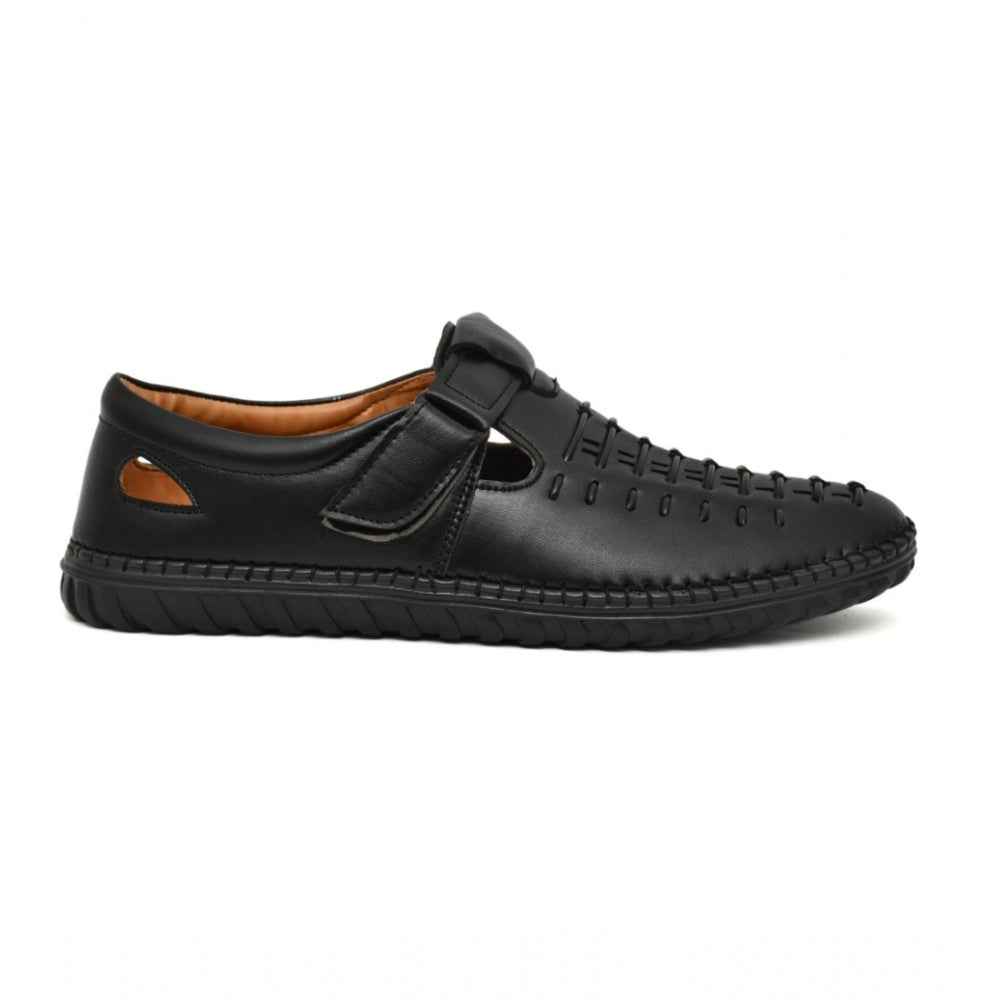 HD Men's Faux Leather Sandal (Black)