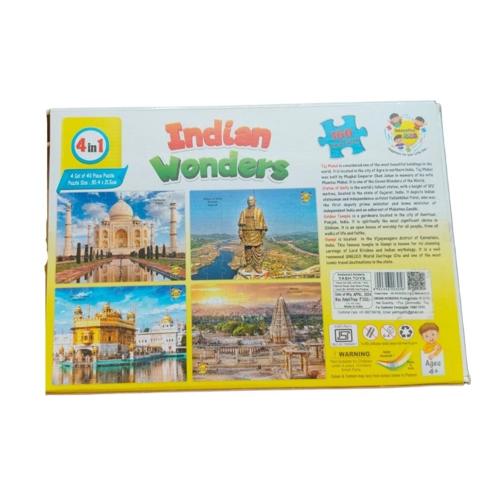 Indian Wonders Puzzle - 160_Pcs Set  |   Cardboard  |   Educational Toys| 3+ Years