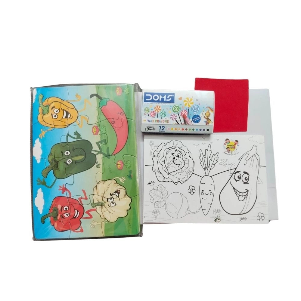 Colors Vegetable- 2 In 1 Puzzle &amp;  |   Cardboard  |   Educational Toys| 3+ Years