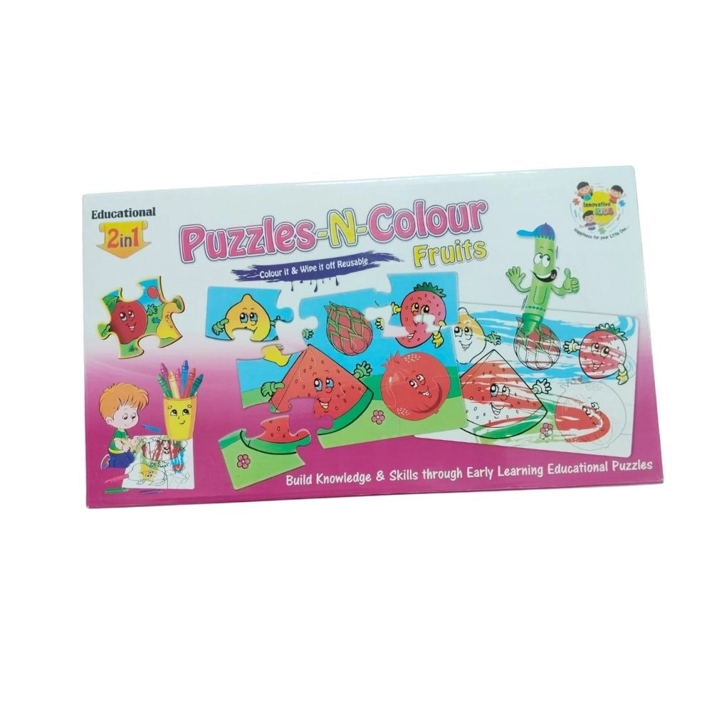 ColorsFtruit- 2 In 1 Puzzle &amp;  |   Cardboard  |   Educational Toys| 3+ Years