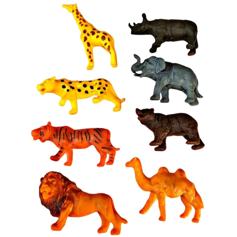 Wild PVC Animals- 8_Pcs Set| Cardboard | Toys | 5+ Years