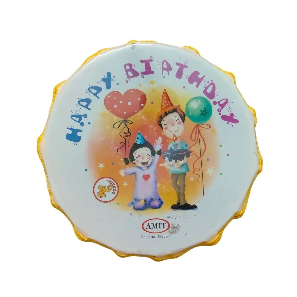 Happy Birtay Theme Printed Musical Dhol | Plastic Toys| 6+ Months