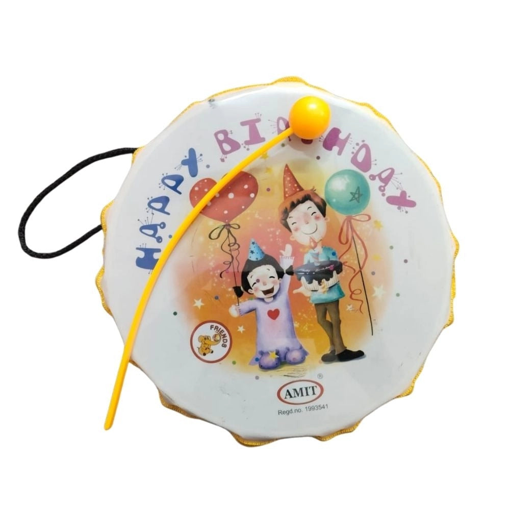 Happy Birtay Theme Printed Musical Dhol | Plastic Toys| 6+ Months