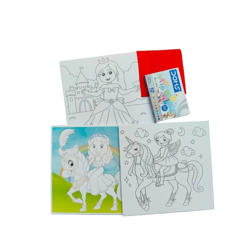 Fun With Coloring Board-Princess |   Cardboard  |   Educational Toys| 3+ Years
