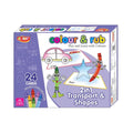 Shapes Colour And Rub With 24 Cards - 2 in 1 Transport| Cardboard | Educational Toys | 3+ Years