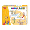 2 in 1 Animals - Birds Colour And Rub With 24 Cards| Cardboard | Educational Toys | 3+ Years