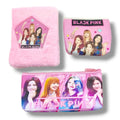 Black Pink BTS Stationery Set (3 in1) With 2 Pouchs And 1 Packet Dairy | Soft Furr | Stationery | 5+ Years