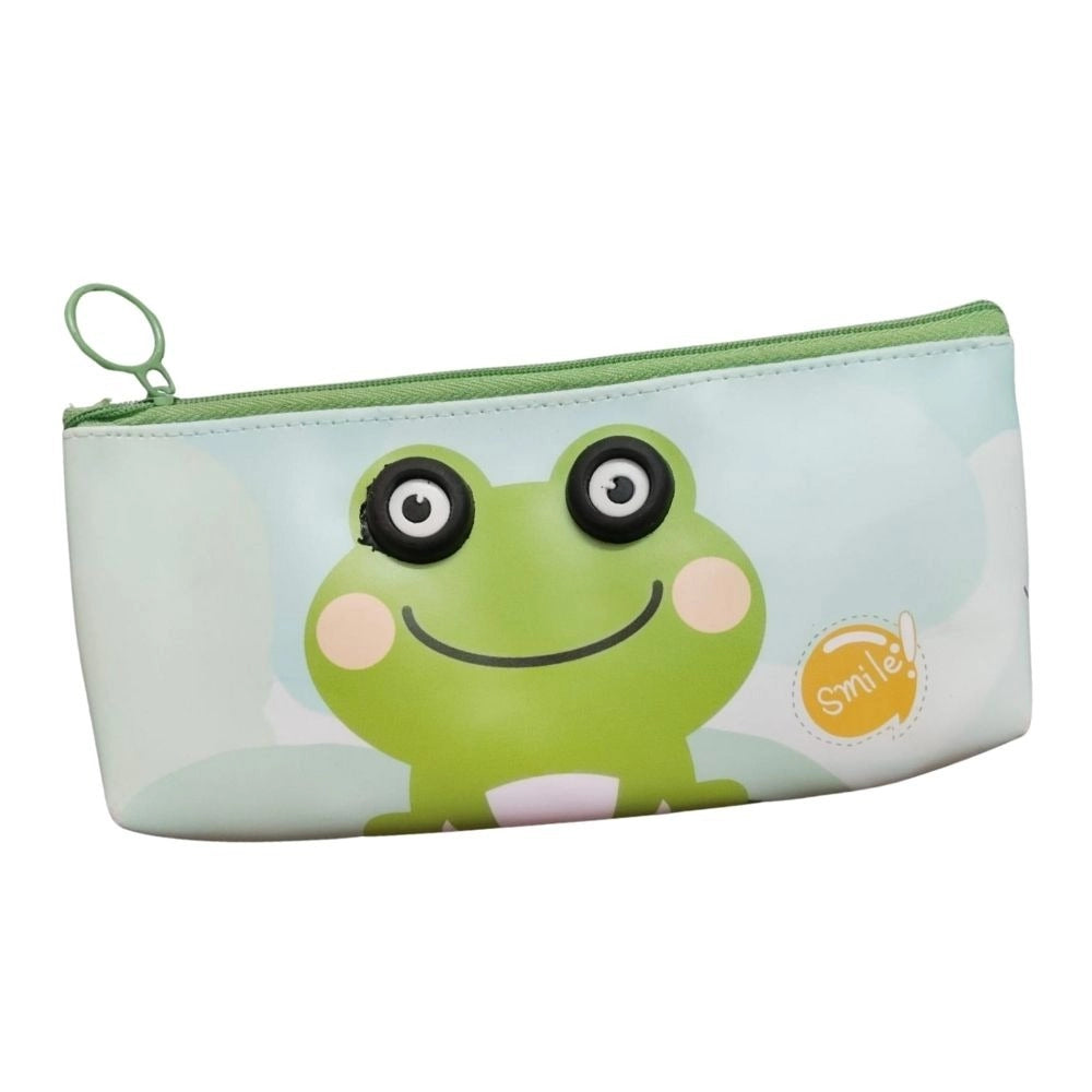 Pack Of_2 Frog C Artoon Printed Pencil Pouch |   Canvas  |   Stationery | 3+ Years