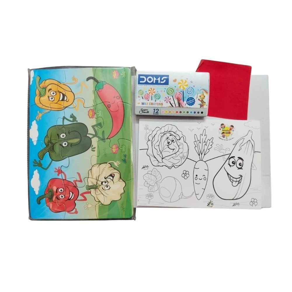 Colors Vegetable- 2 In 1 Puzzle &amp;  |   Cardboard  |   Educational Toys| 3+ Years