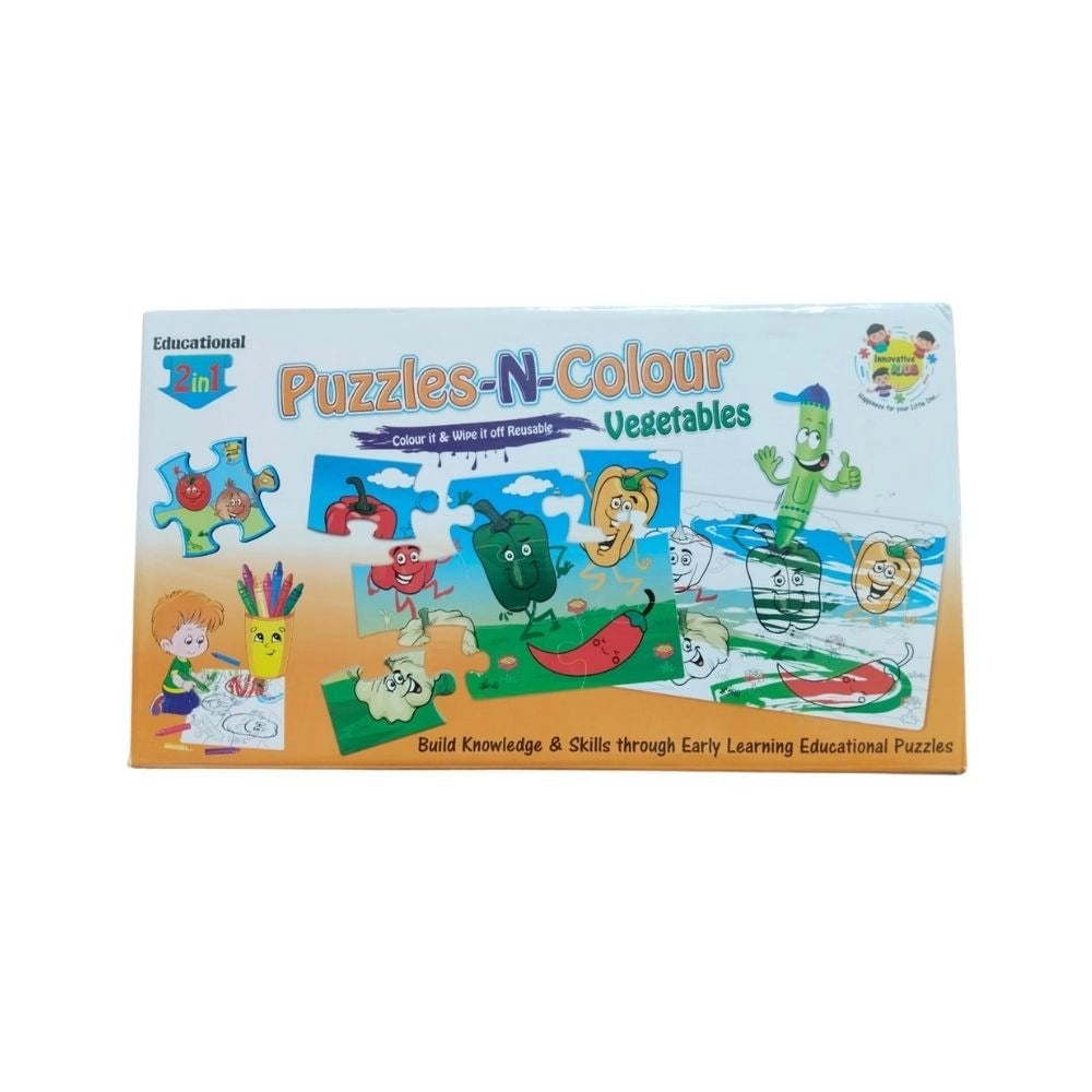 Colors Vegetable- 2 In 1 Puzzle &amp;  |   Cardboard  |   Educational Toys| 3+ Years