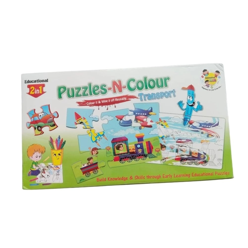 Colors-Transport - 2 In 1 Puzzle &amp; |   Cardboard  |   Educational Toys| 3+ Years