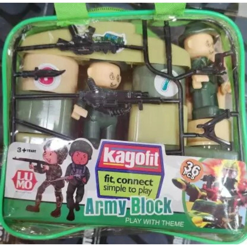 Army Blocks- 36_Pcs Set  | Plastic | Educational Toys | 3+ Years