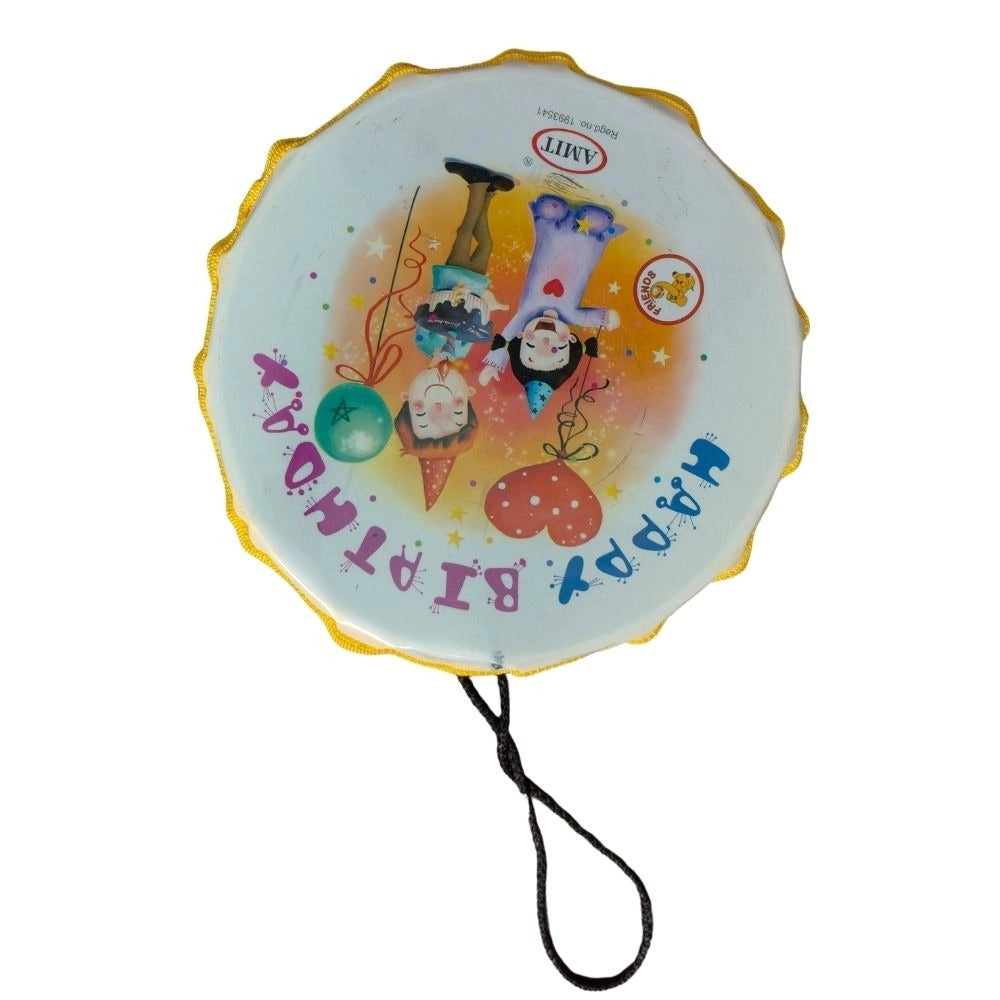 Happy Birtay Theme Printed Musical Dhol | Plastic Toys| 6+ Months