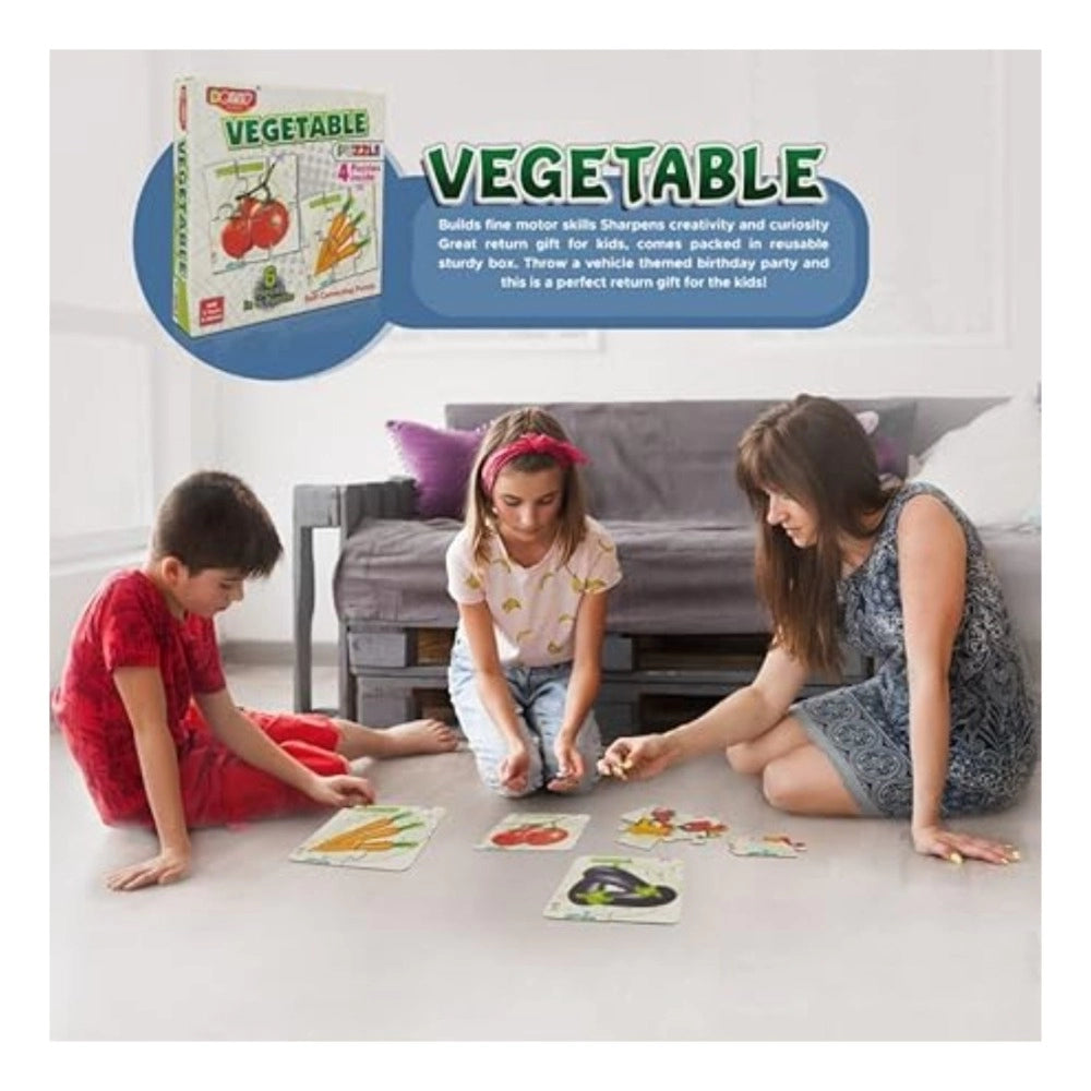 Vegetable Puzzles   4_pcs set | Cardboard | Educational Toys | 3+ Years