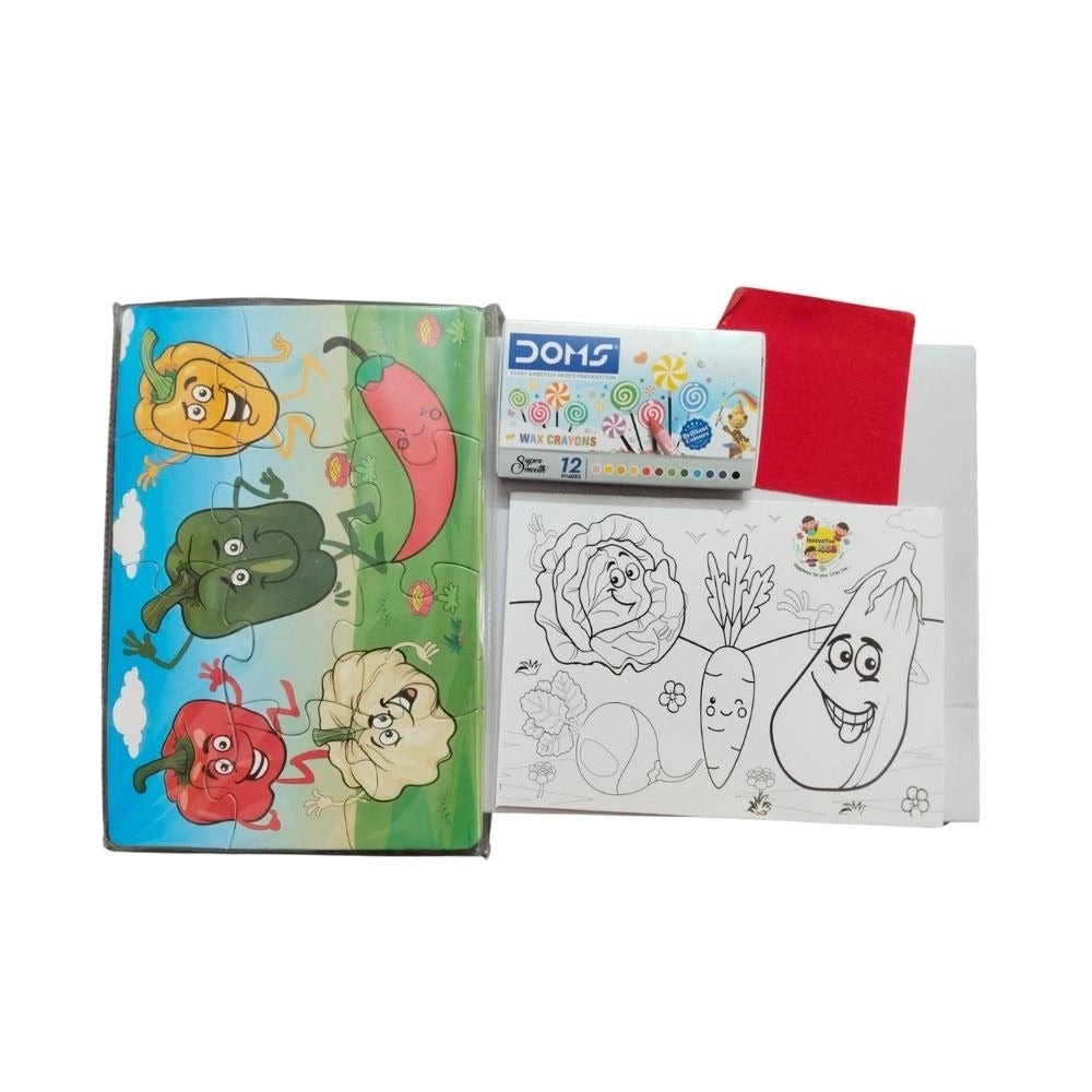 Colors Vegetable- 2 In 1 Puzzle &amp;  |   Cardboard  |   Educational Toys| 3+ Years