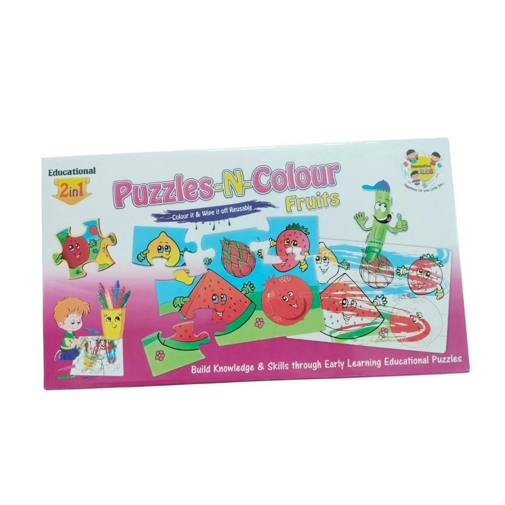 ColorsFtruit- 2 In 1 Puzzle &amp;  |   Cardboard  |   Educational Toys| 3+ Years