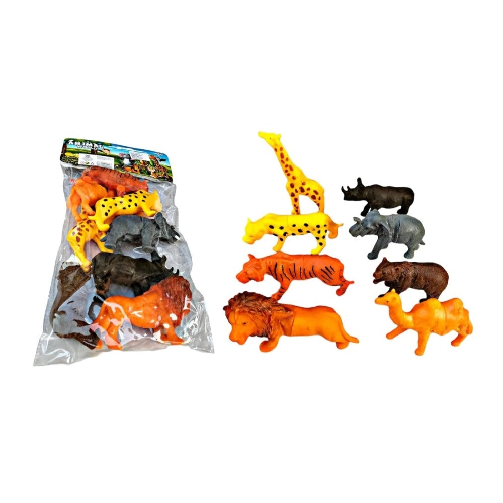 Wild PVC Animals- 8_Pcs Set| Cardboard | Toys | 5+ Years