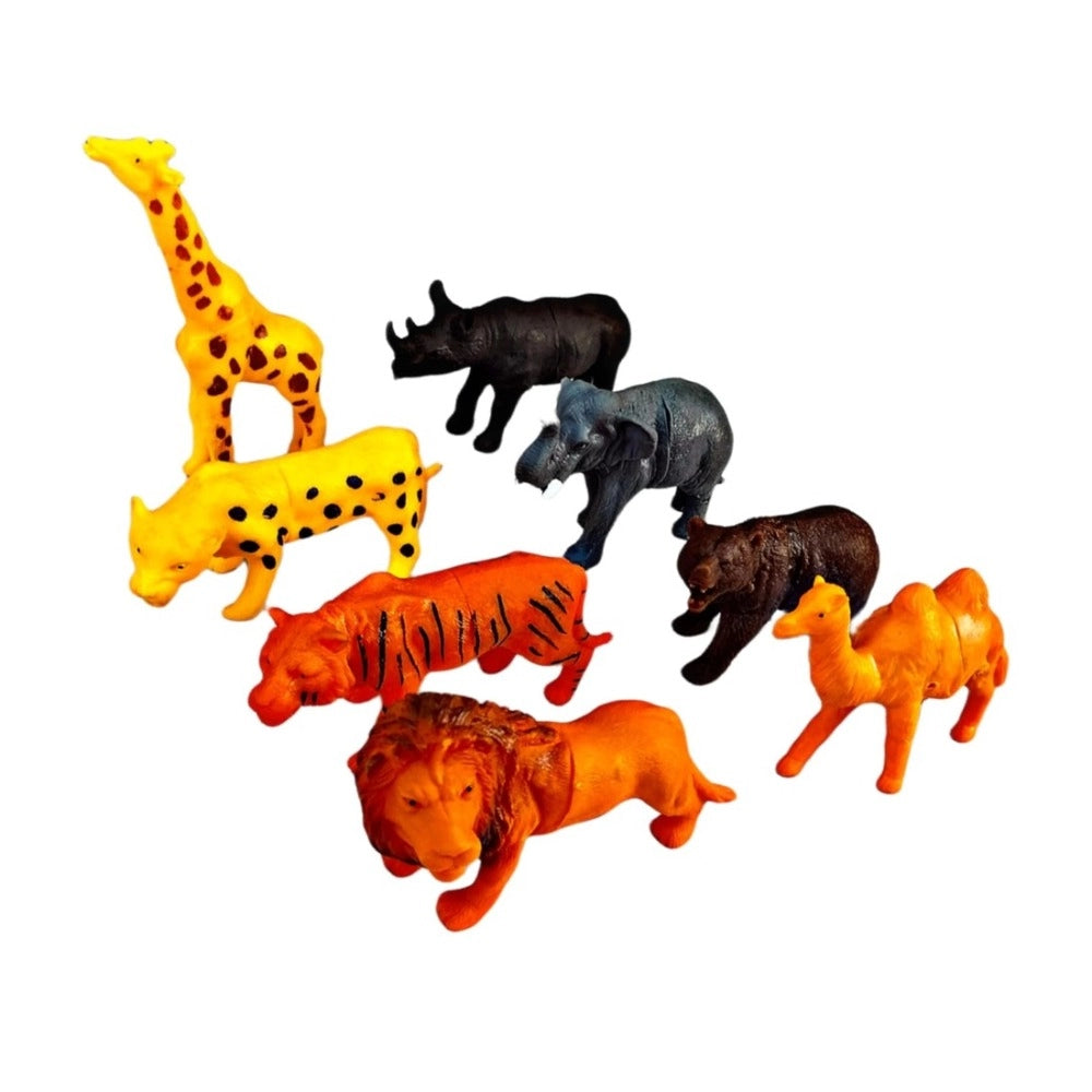 Wild PVC Animals- 8_Pcs Set| Cardboard | Toys | 5+ Years