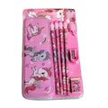 Unicorn Metal Pencil Box  ( 8_Pcs Set ) With 4 Pencils, 1 Sharpner, 1 Eracer And 1 Pencil Cap| Metal Box| Stationery | 3+ Years