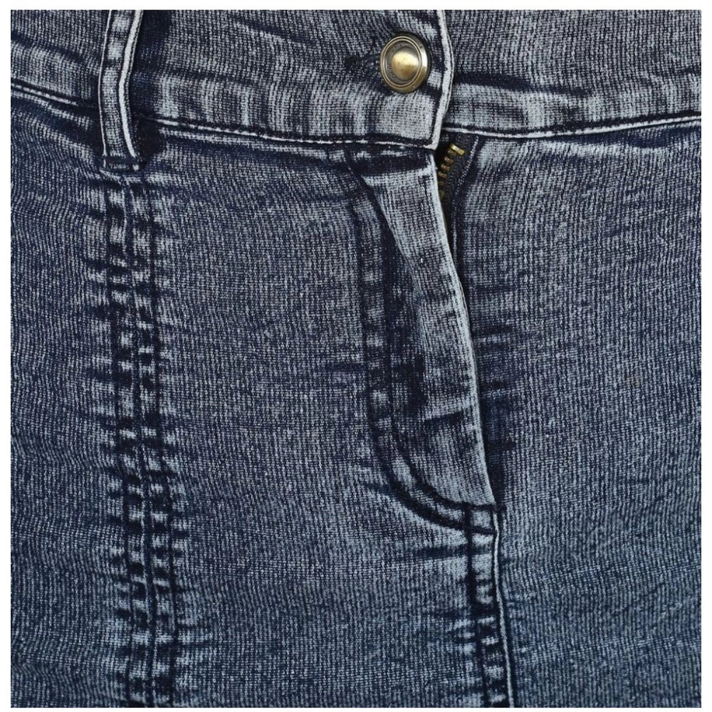 HD Women's Denim Tie Up Buttoned Skirt (Blue)