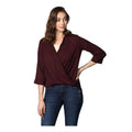 HD Women's Polyester Solid 3-4th Sleeves Top (Maroon)
