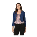 HD Women's Denim Ruffled Long Sleeves Shrug (Navy Blue)