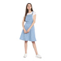 HD Women's Denim Solid Sleeveless Above Knee Dress (Blue)