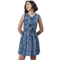 HD Women's Rayon Tie &amp; Dye Sleeveless Above Knee Dress (Blue)