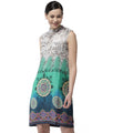 HD Women's Polyester Printed Sleeveless Above Knee Dress (Multicolor)