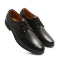 HD Men's Casual Faux Leather Solid Lace-Up Formal Shoes (Black)
