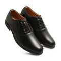 HD Men's Casual Faux Leather Solid Lace-Up Formal Shoes (Black)